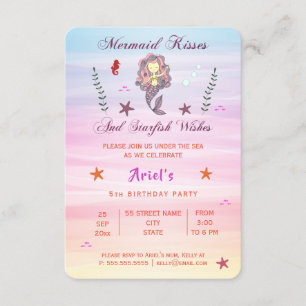 Mermaid Kisses und Starfish Wünsche   Party Einlad Einladung