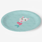 Mermaid Kitty Birthday Party Pappteller (Schrägansicht)