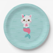 Mermaid Kitty Birthday Party Pappteller (Vorderseite)