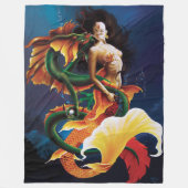 Mermaid Koi Dragon Fantasy Fleecedecke (Vorderseite)