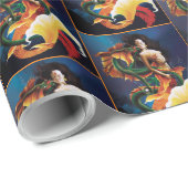 Mermaid Koi Dragon Fantasy Geschenkpapier (Rolleneckpunkt)