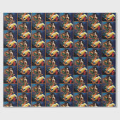 Mermaid Koi Dragon Fantasy Geschenkpapier (Flach)