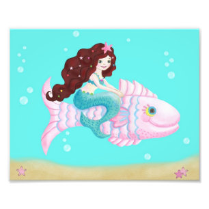 Mermaid-Kunstdruck für Kinder Fotodruck