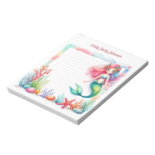 Mermaid Lagoon Notepad Notizblock (Rotiert)