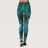 Mermaid Leggings Blue Aqua Workout Pants (Rückseite)