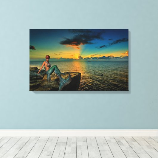 Mermaid Leinwanddruck (Insitu (Holzboden))