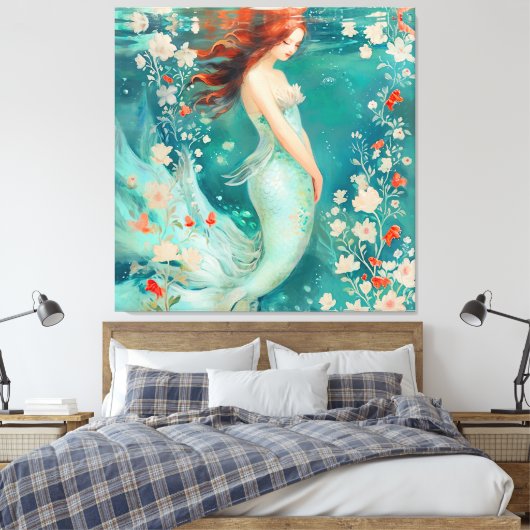 Mermaid Leinwanddruck (Insitu (Schlafzimmer))