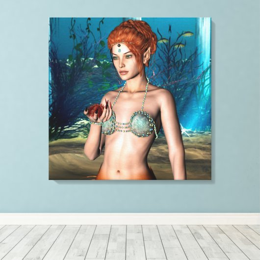 Mermaid Leinwanddruck (Insitu (Holzboden))