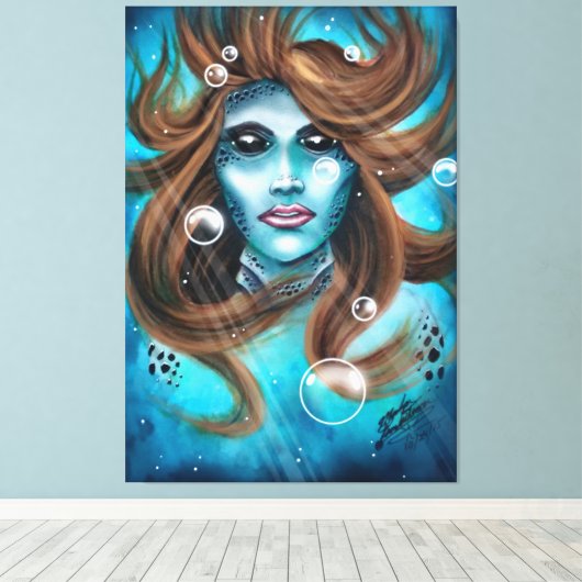 Mermaid Leinwanddruck (Insitu (Holzboden))