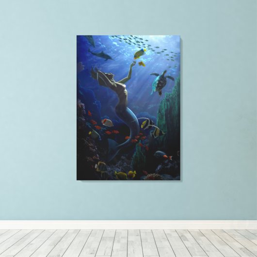 Mermaid Leinwanddruck (Insitu (Holzboden))