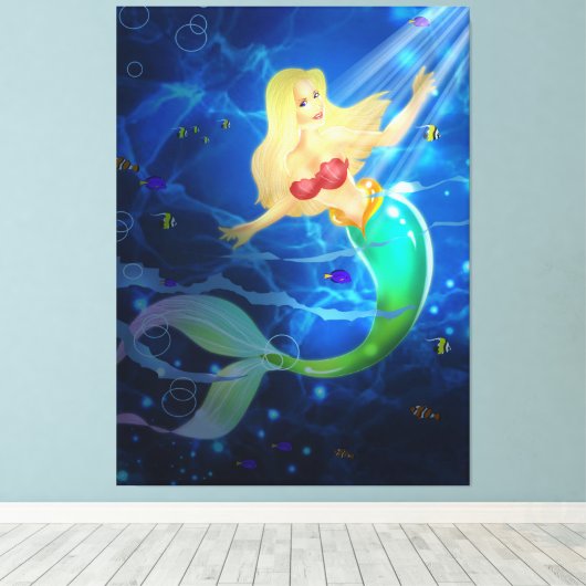 Mermaid Leinwanddruck (Insitu (Holzboden))