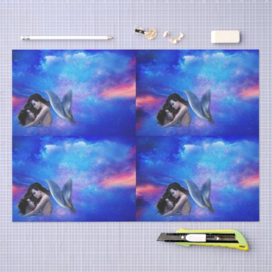 Mermaid Liebe Tissue Paper Seidenpapier (Handwerk)