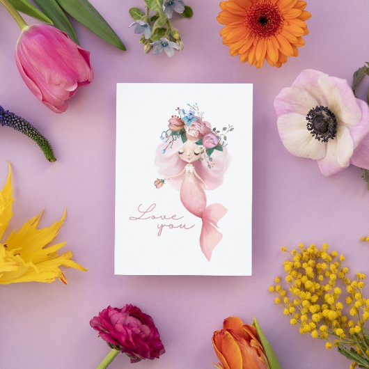Mermaid Liebe You Greycard Karte