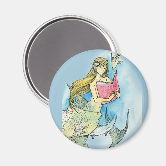 Mermaid-Lieben lesen Magnet (Vorderseite/Rückseite)
