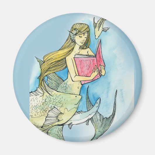 Mermaid-Lieben lesen Magnet (Vorne)