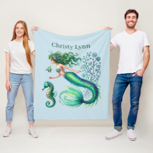 Mermaid Liebhaber hinzufügen Fleecedecke