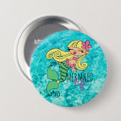 Mermaid Life BL 3 Inch Round Button (Vorne & Hinten)