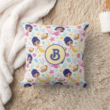 Mermaid Life Mit Monogramm Throw Kissen