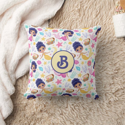 Mermaid Life Mit Monogramm Throw Kissen (Decke)