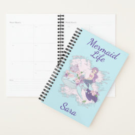 Mermaid Life Personalisiert Lila Typografie Planer