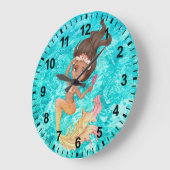 Mermaid Life Wall Clock Große Wanduhr (Winkel)