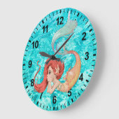 Mermaid Life Wall Clock Große Wanduhr (Winkel)