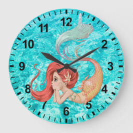 Mermaid Life Wall Clock Große Wanduhr