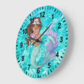 Mermaid Life Wall Clock Große Wanduhr (Winkel)