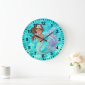 Mermaid Life Wall Clock Große Wanduhr (Zuhause)