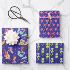 Mermaid Life Wrapping Paper Set 3 Geschenkpapier Set