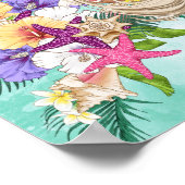 Mermaid Light Hair Pink Niedlich Starfish Poster (Ecke)