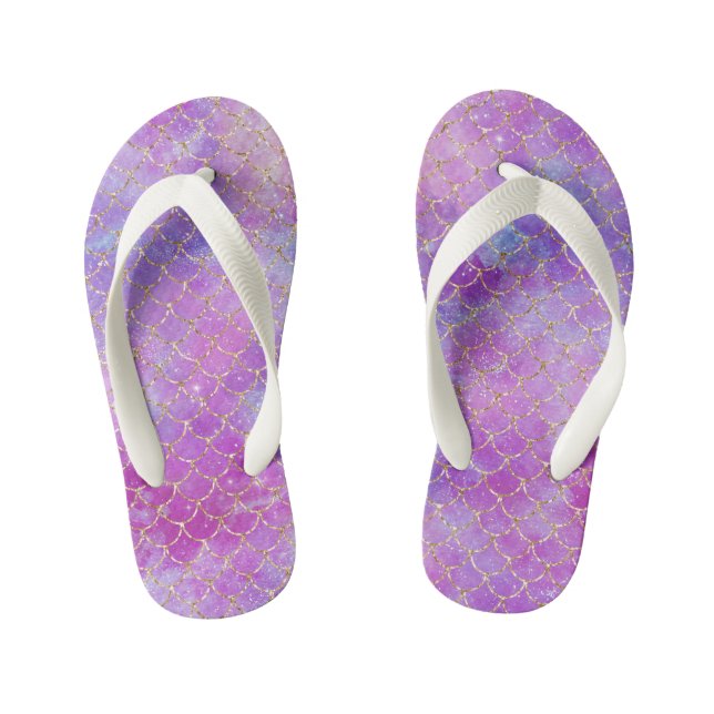 Mermaid Lila Beach Kid's Flip Flops Kinderbadesandalen (Fußbett)
