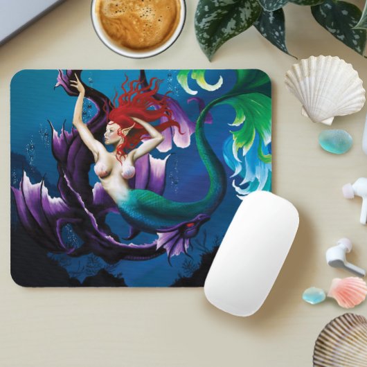 Mermaid Lila Dragon Friendasy Fantasy Mousepad