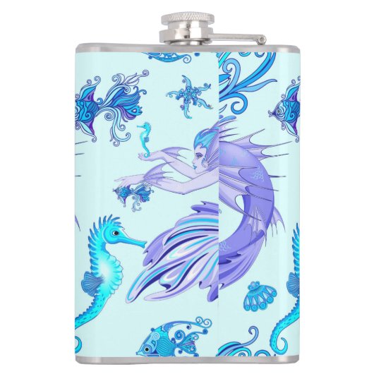 Mermaid Lila Fairy Creation Flachmann (Rückseite)