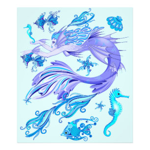 Mermaid Lila Fairy Creation Fotodruck