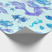 Mermaid Lila Fairy Creation Geschenkpapier (Ecke)
