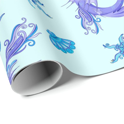 Mermaid Lila Fairy Creation Geschenkpapier (Rolleneckpunkt)