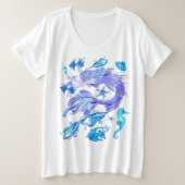 Mermaid Lila Fairy Creation Große Größe T-Shirt (Design vorne)