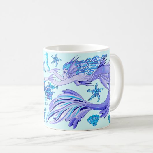Mermaid Lila Fairy Creation Kaffeetasse (VorderseiteRechts)