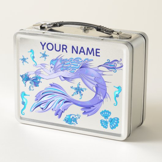 Mermaid Lila Fairy Creation Metall Brotdose (Rückseite)