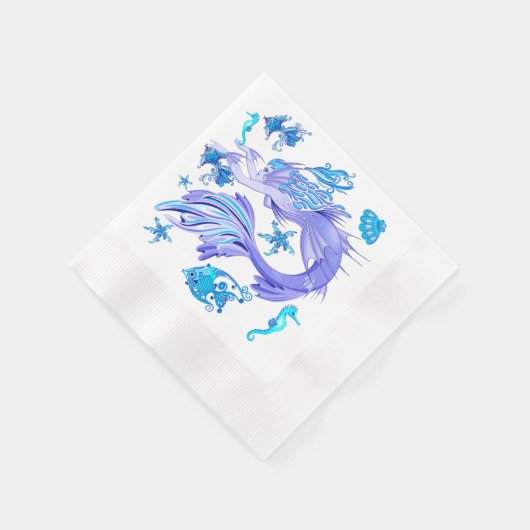 Mermaid Lila Fairy Creation Serviette (Ecke)