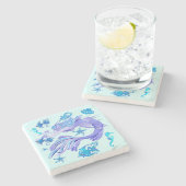 Mermaid Lila Fairy Creation Steinuntersetzer (Seitenansicht)