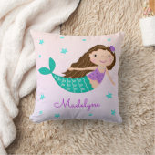 Mermaid Lila Glitzer Rainbow Name Kissen (Decke)