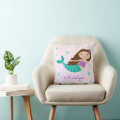 Mermaid Lila Glitzer Rainbow Name Kissen (Stuhl )