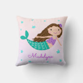 Mermaid Lila Glitzer Rainbow Name Kissen (Rückseite)