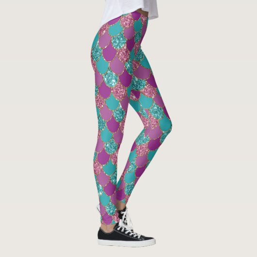 Mermaid Lila Glitzer Scales Leggings (Rechts)