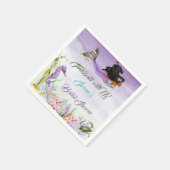 Mermaid Lila Green Gold Seepferd Crab Napkins Serviette (Ecke)