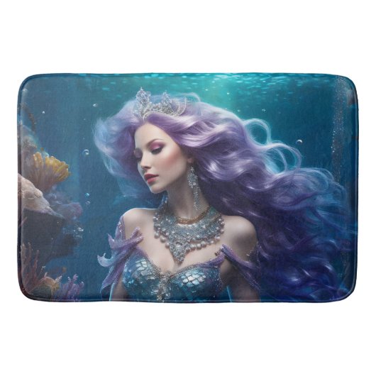 Mermaid Lila Hair Badematte (Vorderseite)