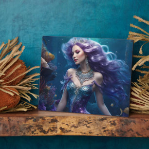 Mermaid Lila Hair Fotoplatte