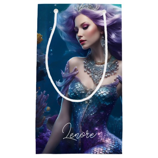 Mermaid Lila Hair Kleine Geschenktüte (Vorderseite)